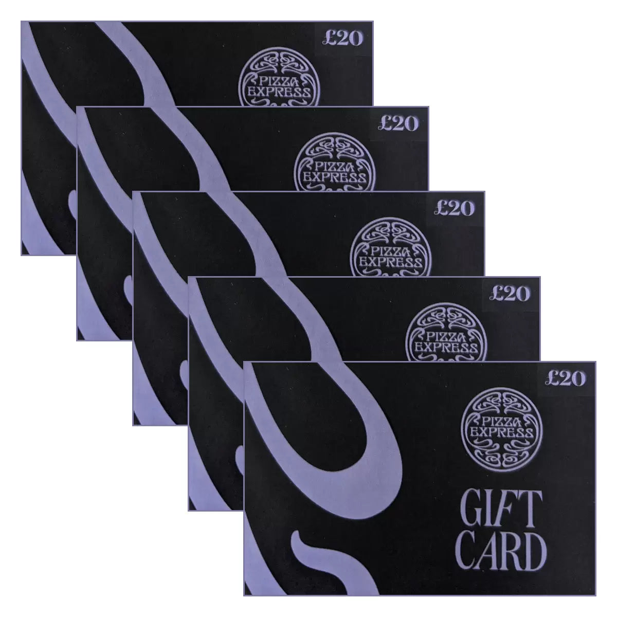 £100 Pizza Express Gift Cards Multipack with 5 x £20 restaurant dining gift cards
