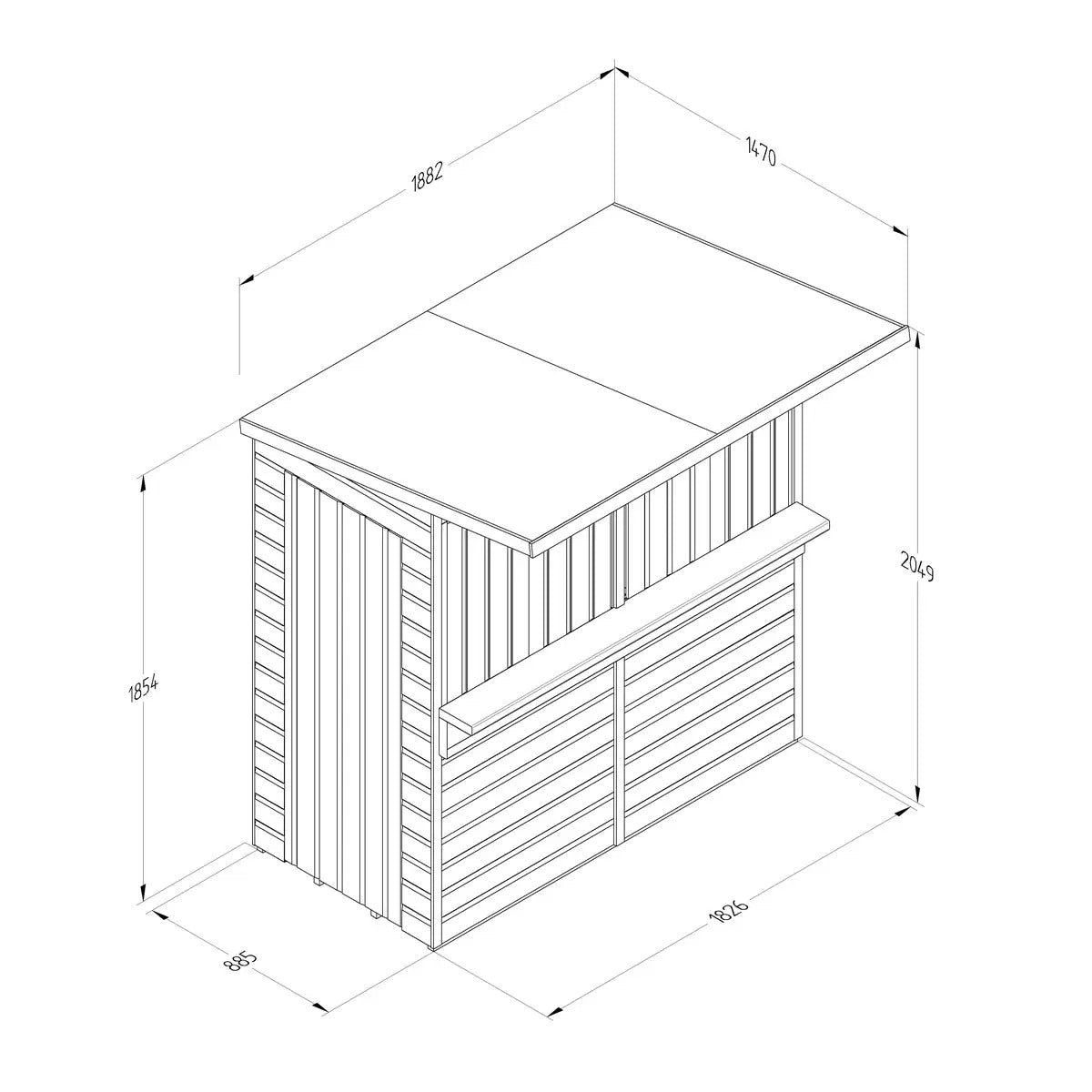 Forest Garden 6ft x 3ft (1.8 x 0.9m) Wooden Garden Bar Entertainment Shed | Outdoor Entertaining Space | Garden Gatherings