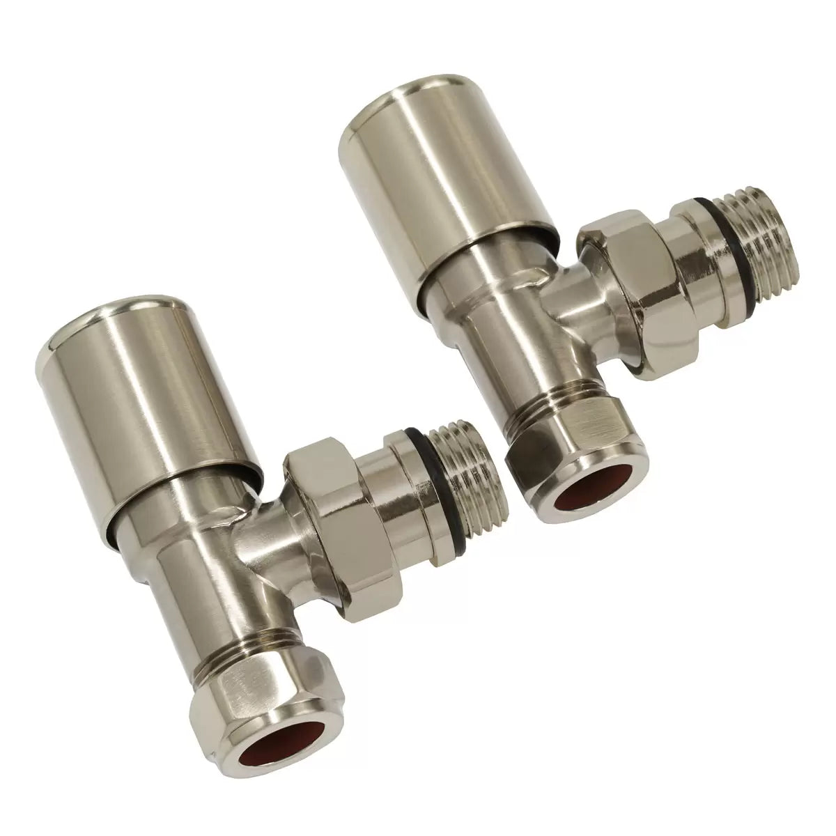 Aeon Cylindrical-30 angle manual radiator valve pair for modern heating systems