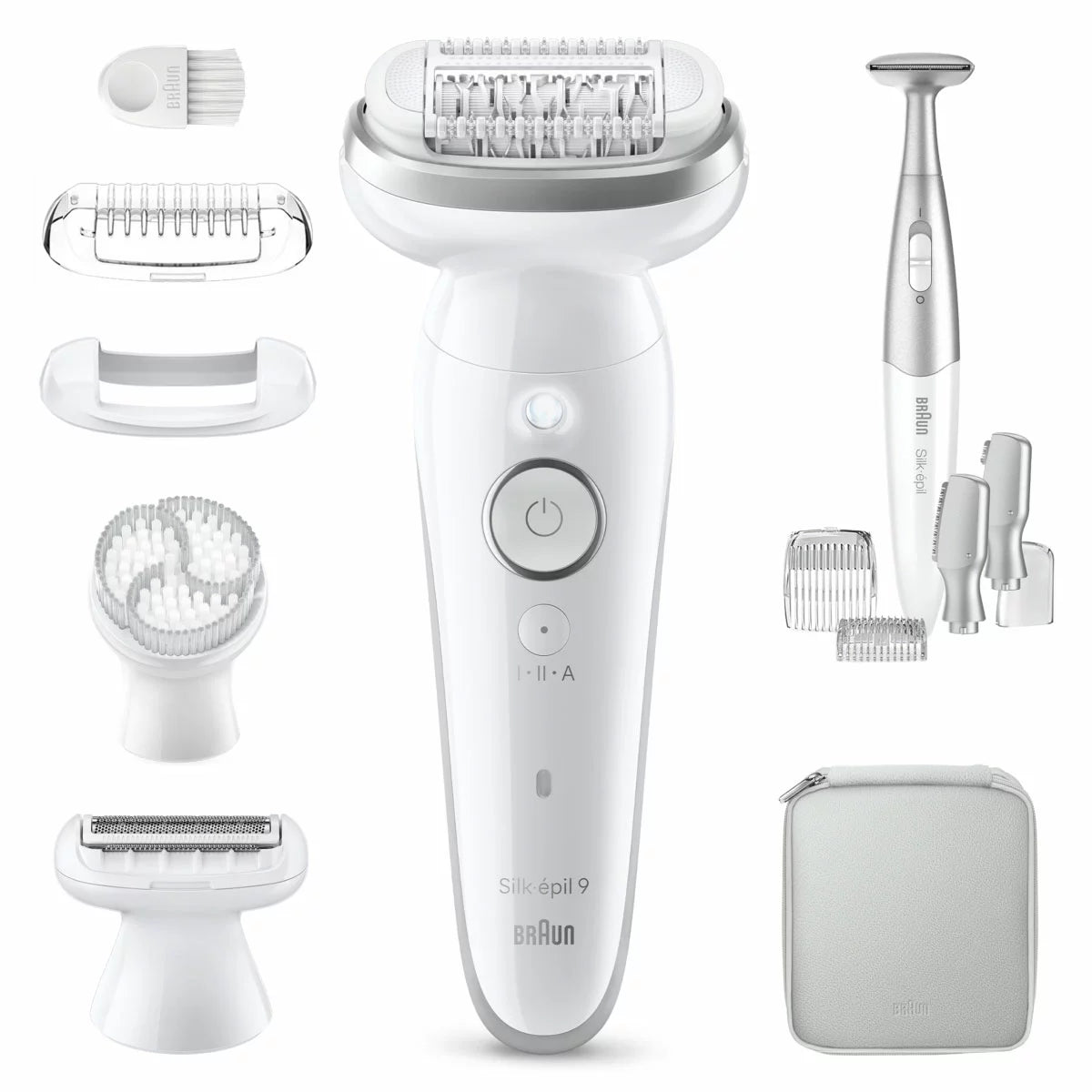Achieve 1 month of smooth skin with the Braun Silk-épil 9. Wet & Dry use, 40 tweezers, and trimmer included. Order at Elite Store for dependable delivery.