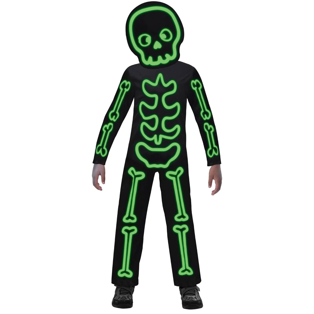 Child Glow in the Dark Stick Figure Skeleton Costume - 8-10 Years