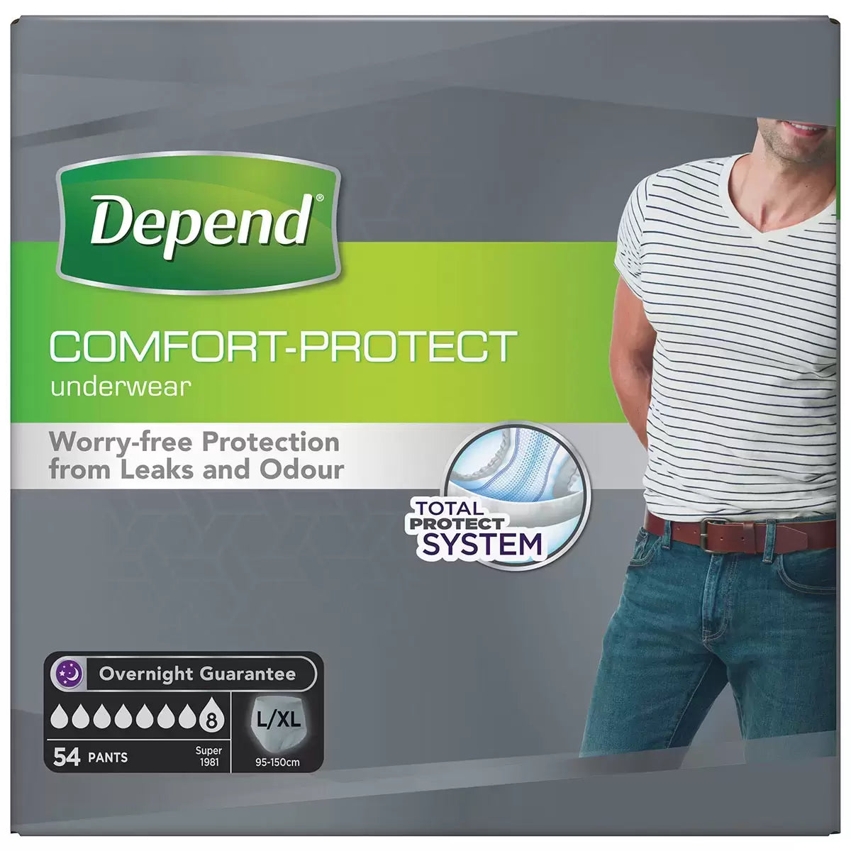 Depend men large extra large underwear 54 pack for discreet absorbent protection and comfort