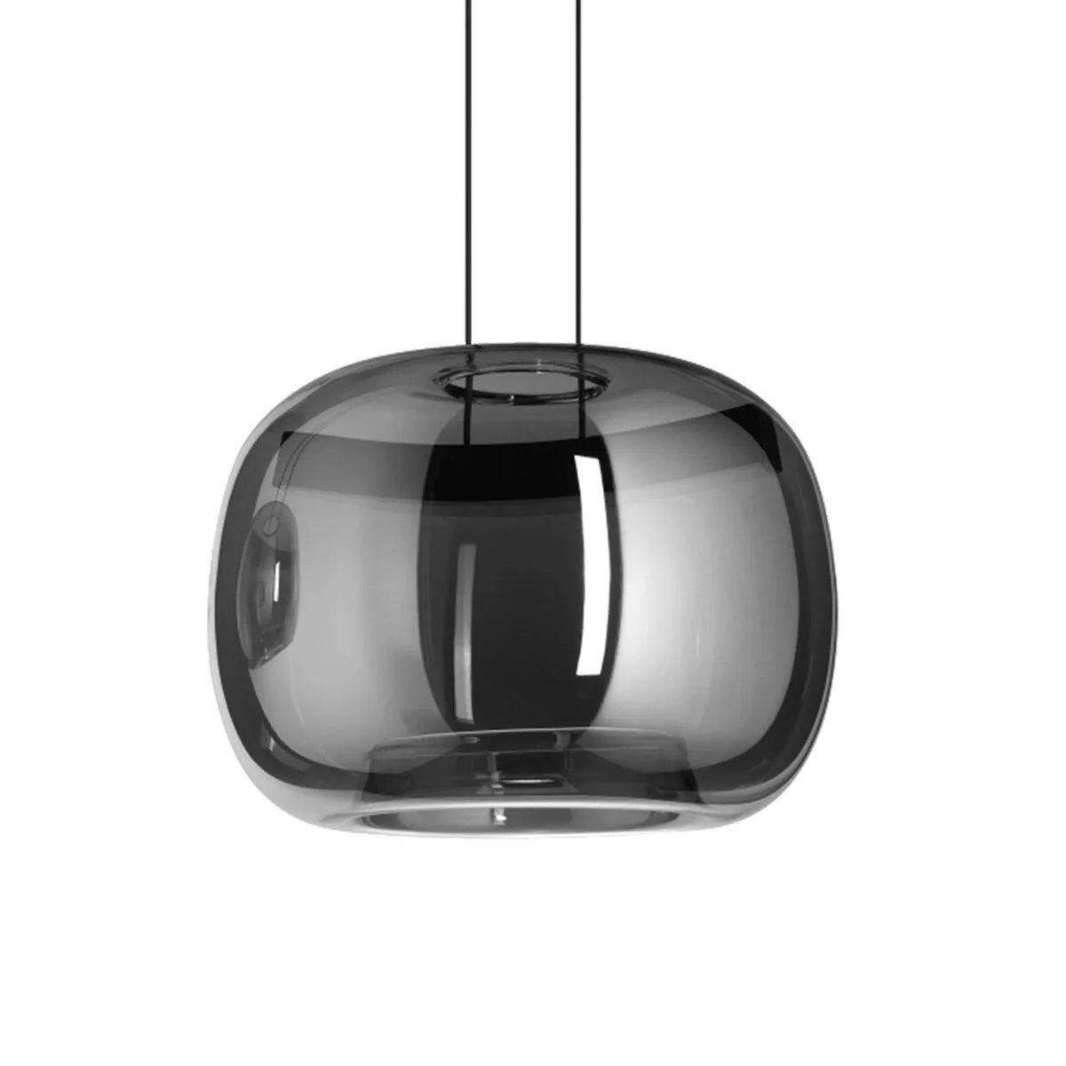EGLO Hortunas linear 4-light pendant with refined smoked black glass shades for kitchen island and dining room lighting