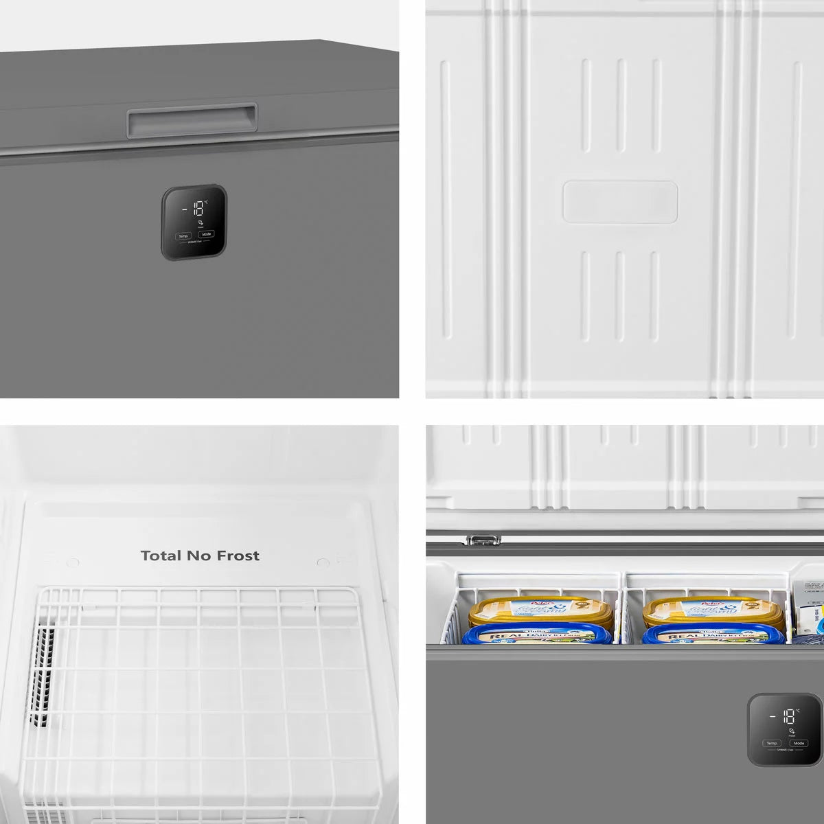 Hisense FT280WN3SGD 277L D Rated Chest Freezer in Silver with large-capacity frozen food storage and reliable cooling technology.