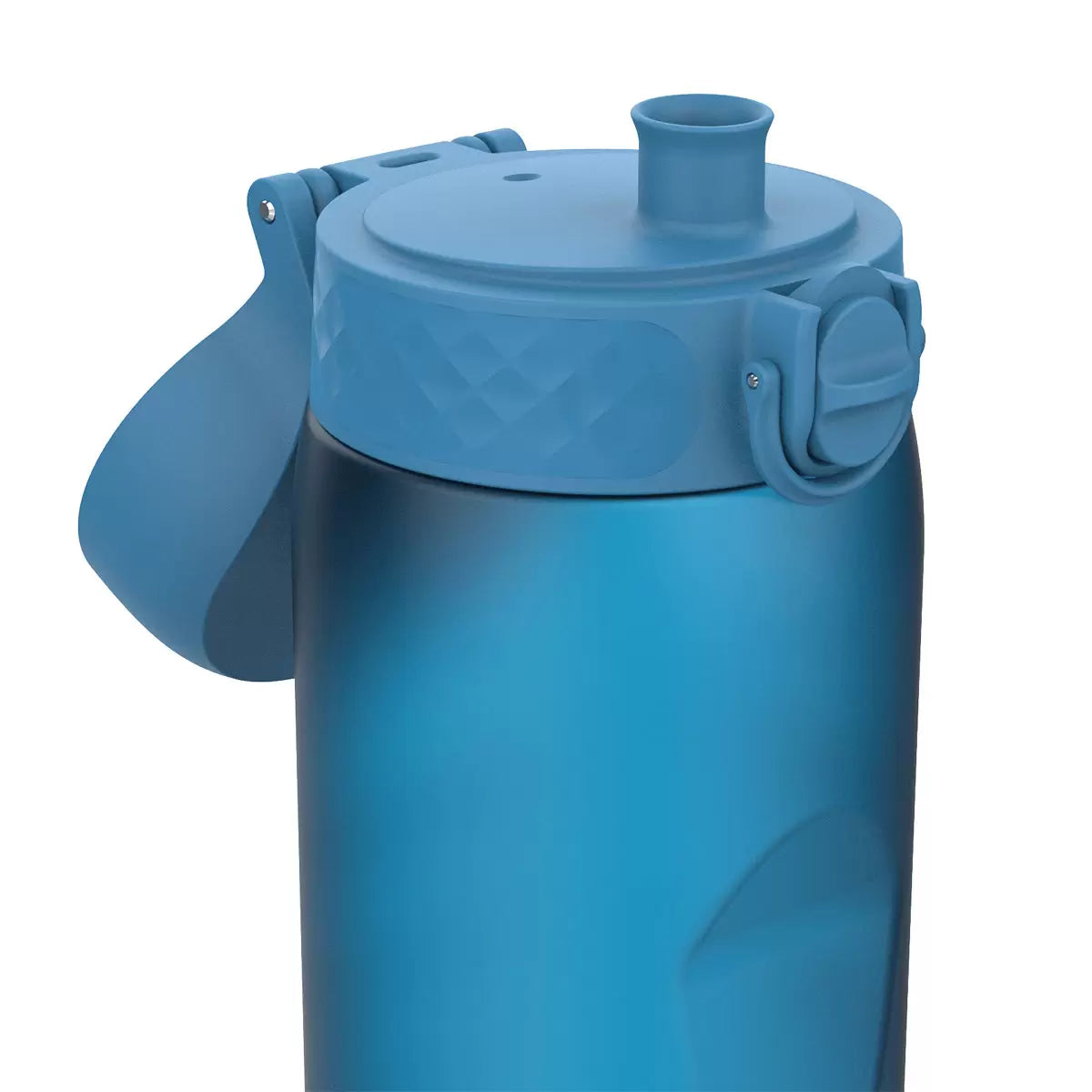 Trio of Ion8 Recyclon™ 1L Motivator bottles in Sonic Blue, Camouflage, and Blue & Pink colors.
