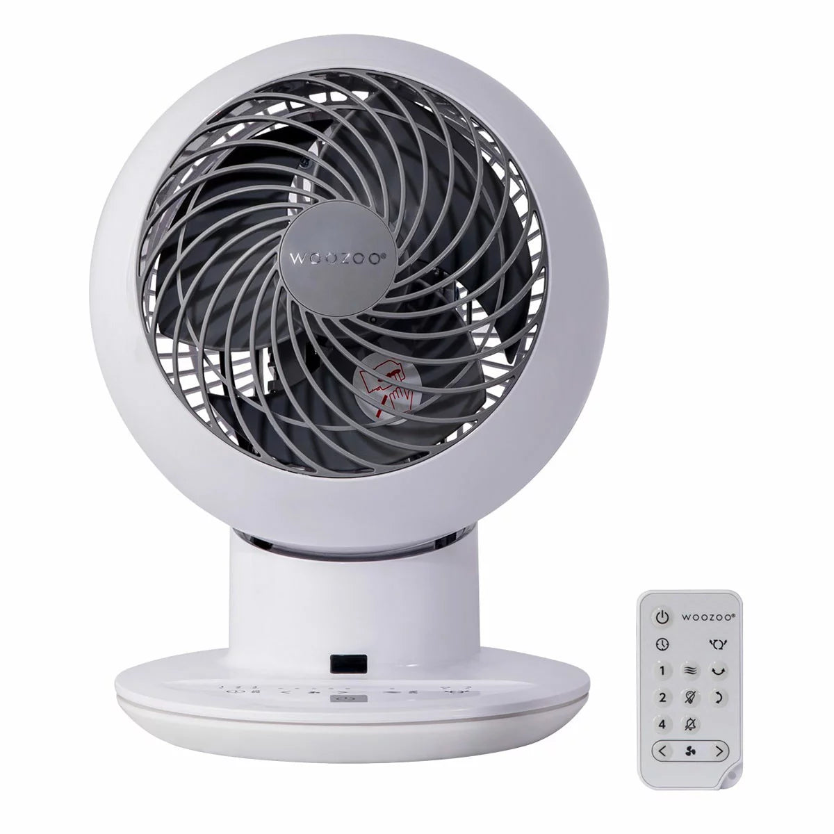Iris Woozoo white air circulator fan with remote control for quiet home and office cooling
