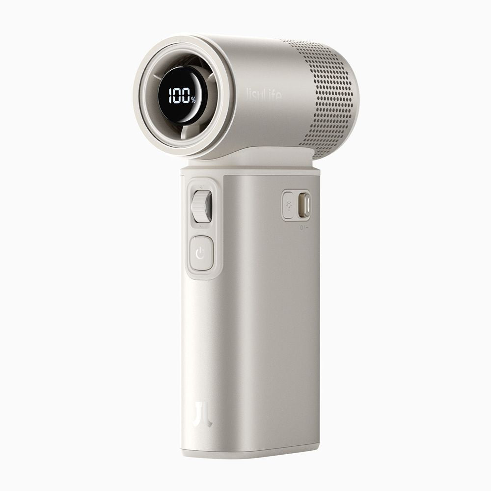 JisuLife Ultra2 handheld fan in a premium matte finish highlighting the 100-speed scroll wheel and smart status screen.