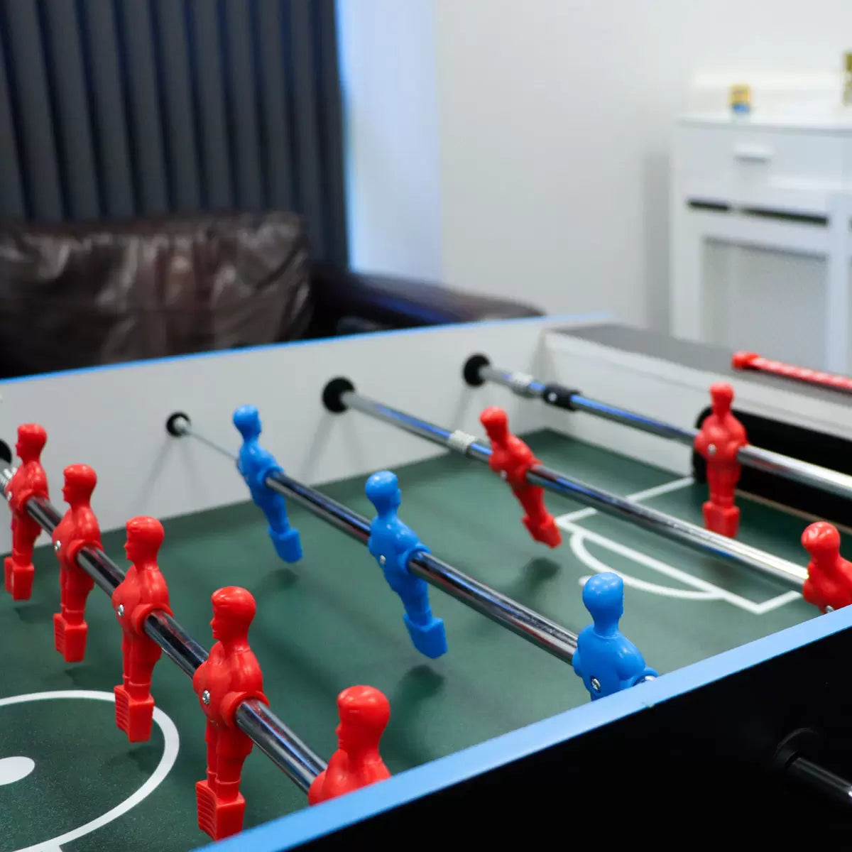 Kickmaster 4ft quick fold football table compact indoor soccer game with durable rods and foldable design for home entertainment - 2