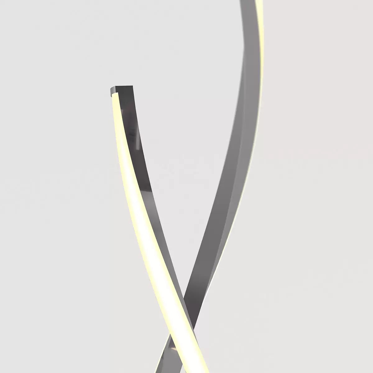 Artika Chrome Swirl LED Floor Lamp with integrated LED lighting and modern chrome spiral design for living room décor