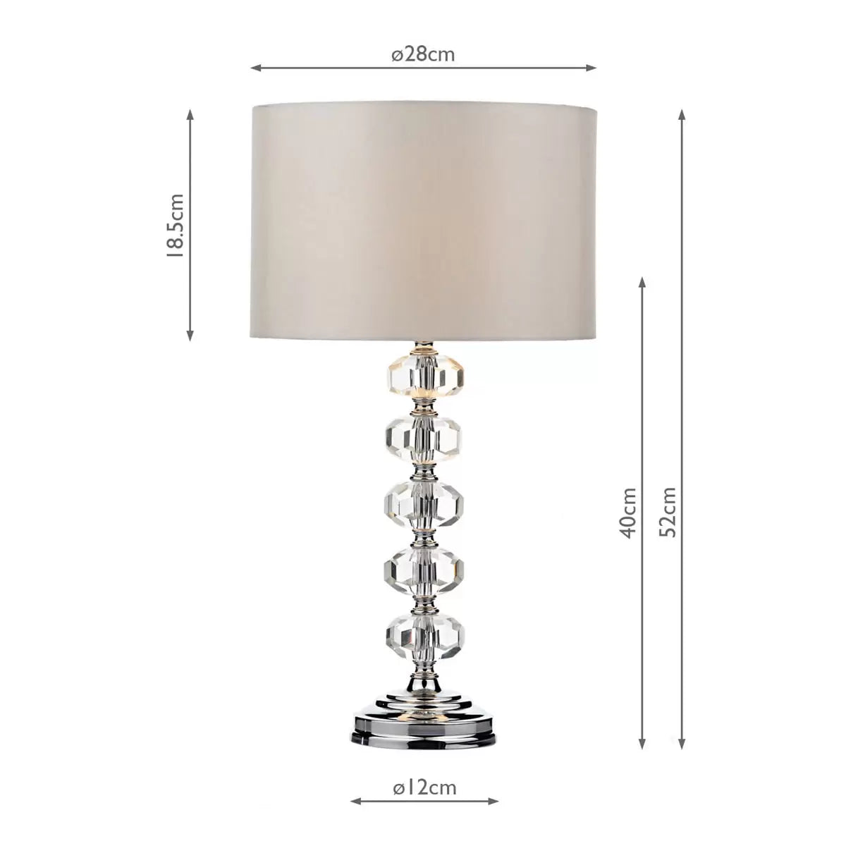 crystal chrome table lamp with ivory shade ambient lighting design - 2