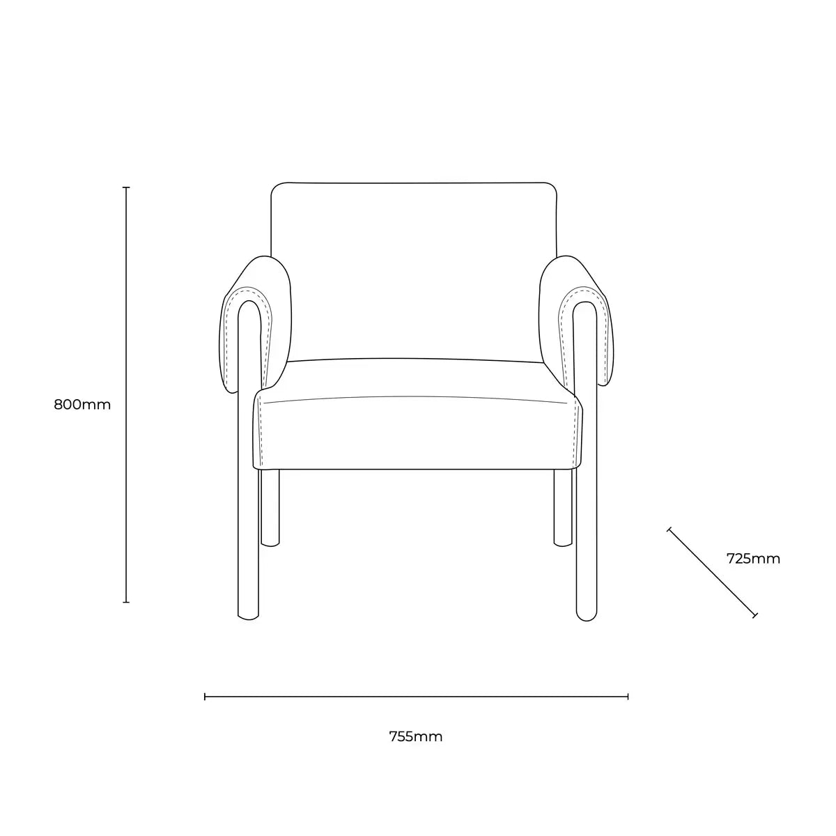 A front-three-quarter view of the Gallery Stratford armchair in rich brown top grain leather, highlighting the unique leather-wrapped wooden arms and solid oak legs.