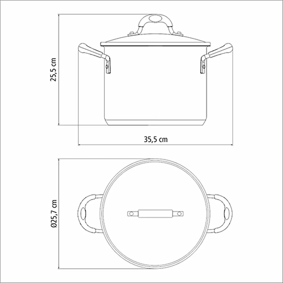 Tramontina 24cm 7.8L stainless steel stockpot with integrated drainer for pasta, vegetables, soups, and family cooking