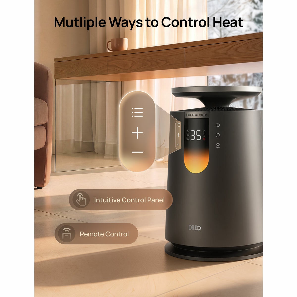 DREO 725 360 degree whole room heater, view 7