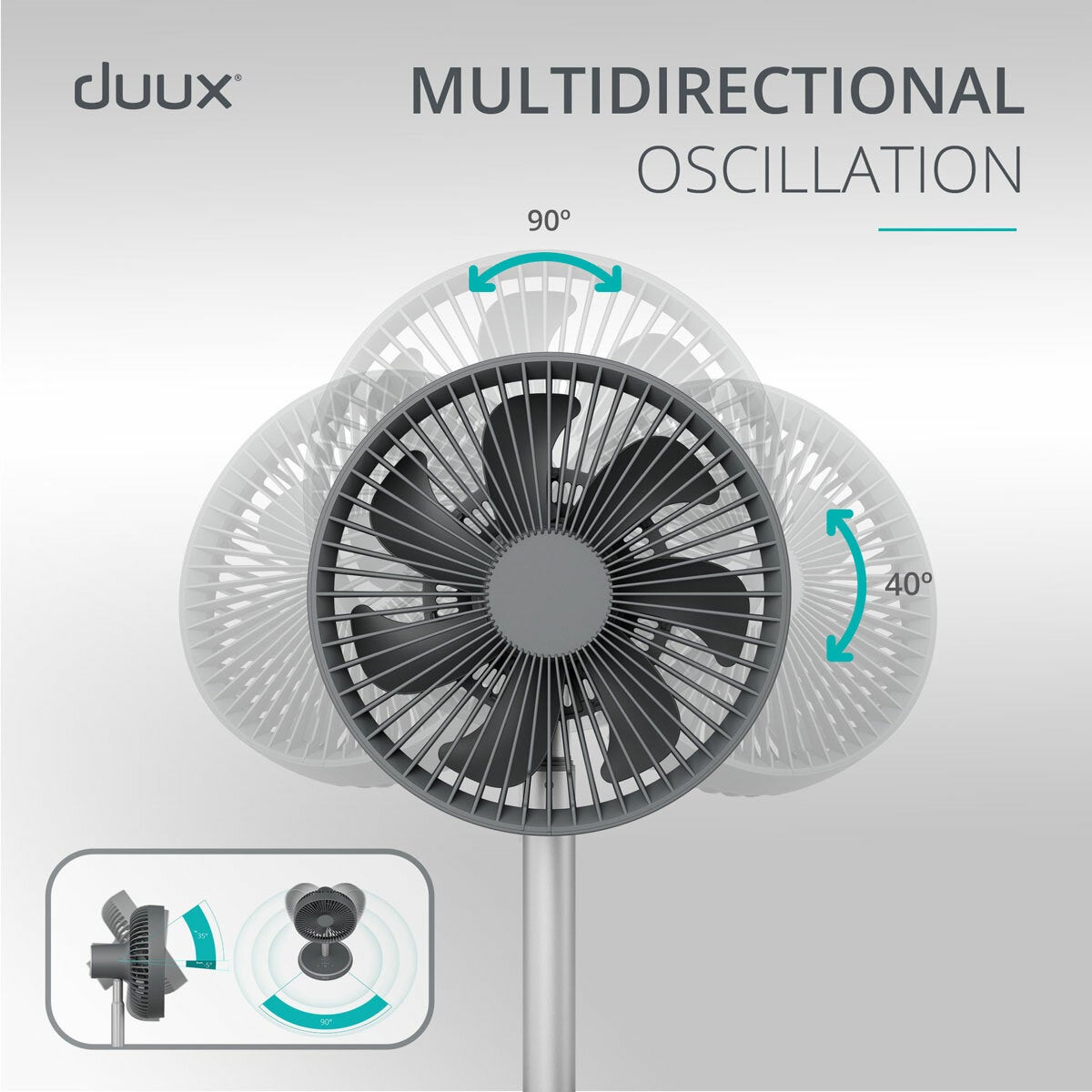 Duux Rize portable cordless fan, view 5
