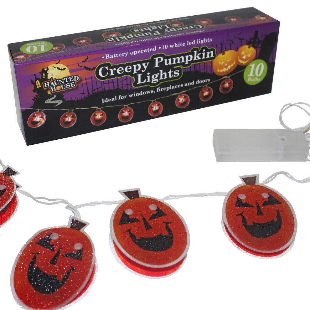 Halloween Party Decoration 10 Creepy Pumpkin Battery Lights