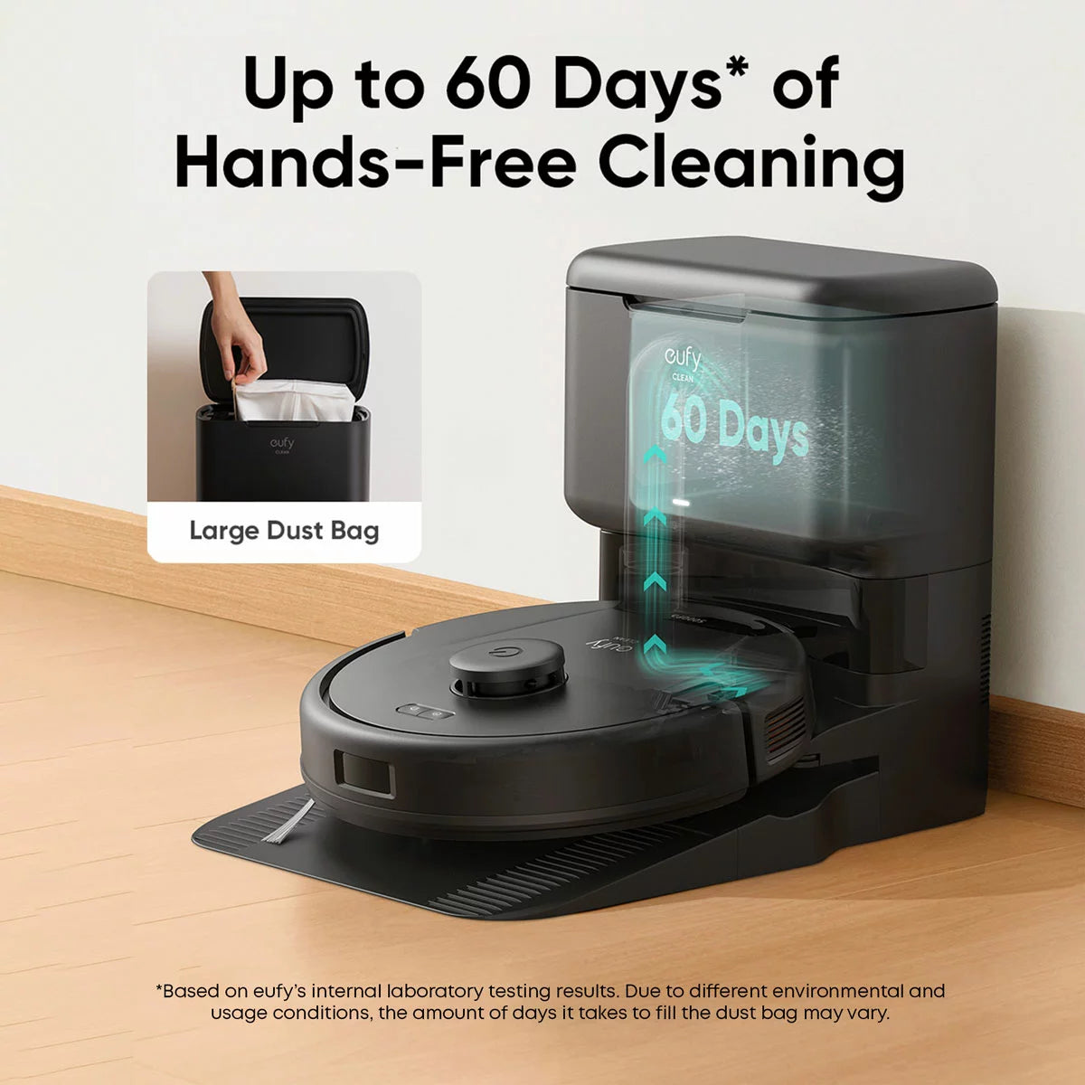 eufy L60 Robot Vacuum with Self-Empty Station | Hair-Free Cleaning | Pet Owners & Smart Homes