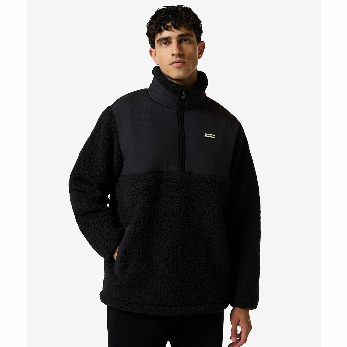 Hunter men's half zip borg fleece, view 5