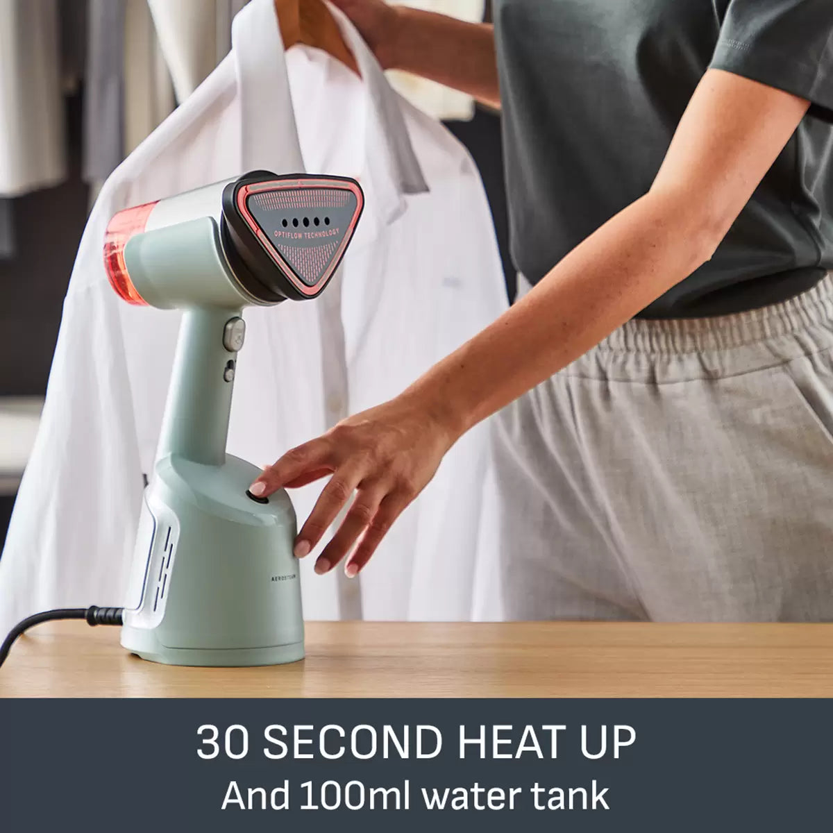 Tefal DT9814G0 AeroSteam Garment Steamer | Fast Wrinkle Removal | Busy Professionals & Home Use