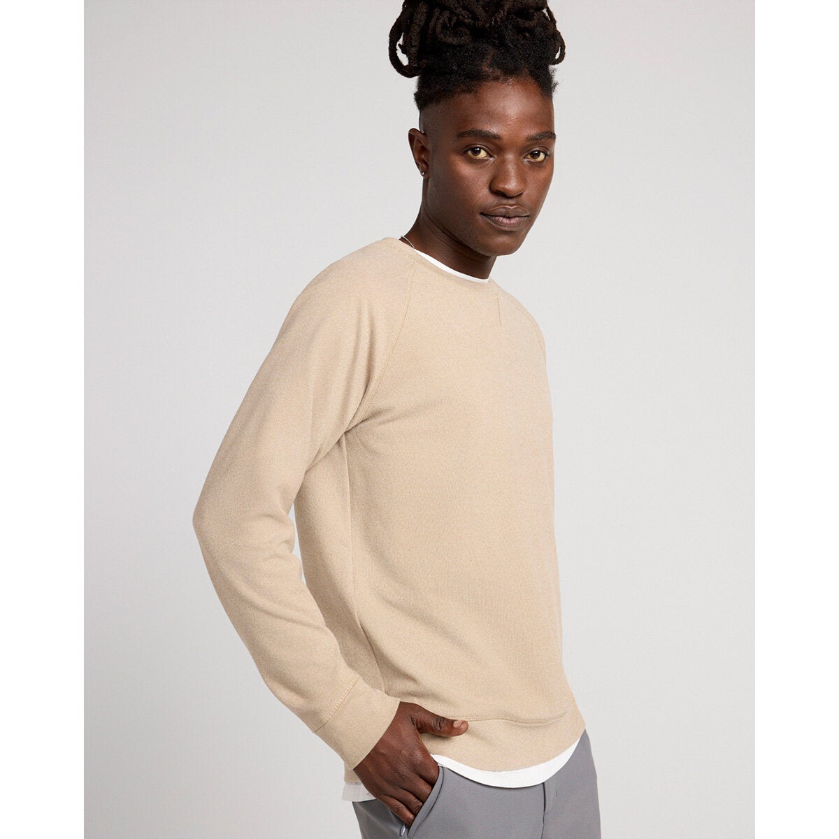 Mondetta men's velour crew sweatshirt, view 4