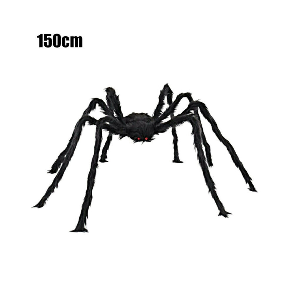 30cm Soft Hairy Black Halloween Spider – Flexible Indoor & Outdoor Prop