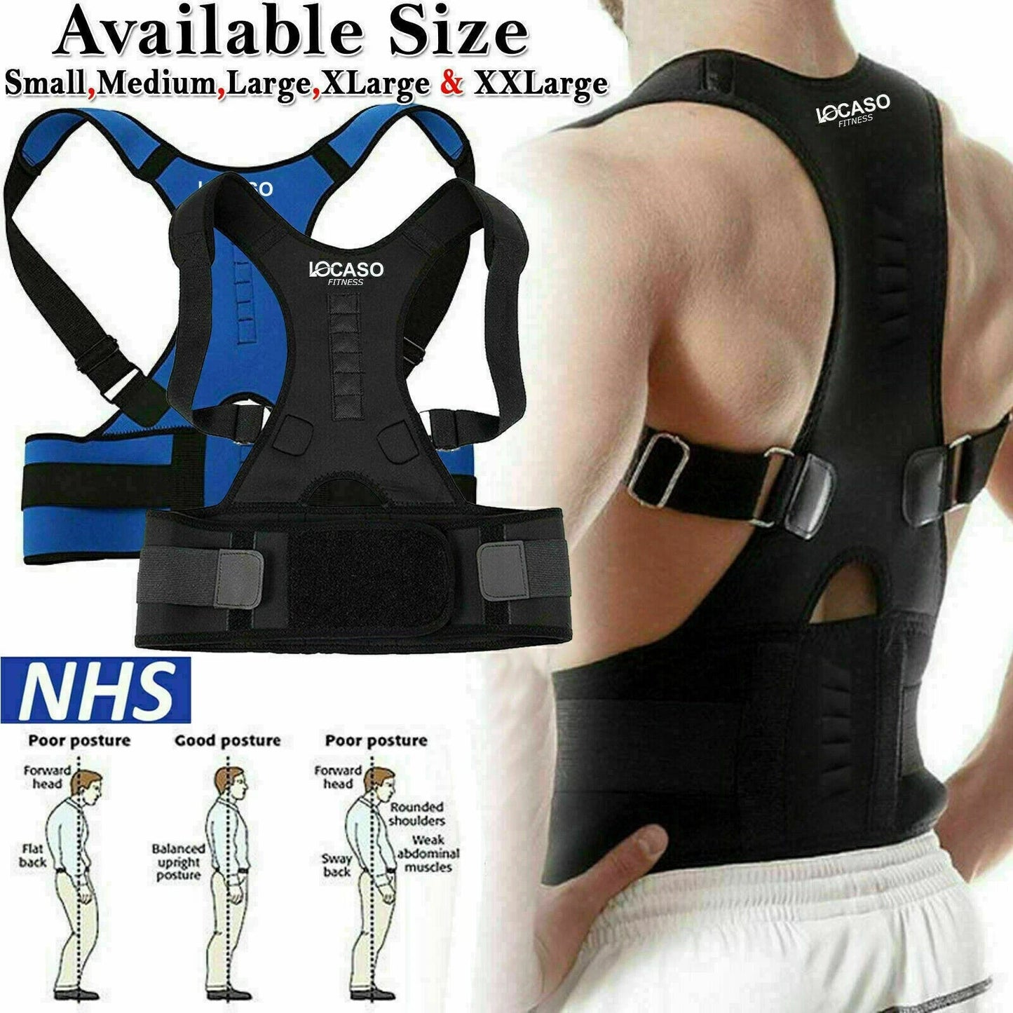 Magnetic Back Support Belt | Lumbar Posture Corrector | Shoulder & Back Pain Relief