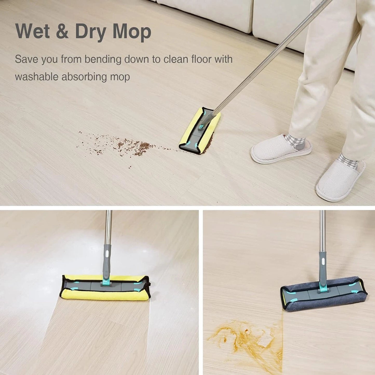 7 in 1 microfiber floor mop with broom scrubber sponge squeegee and multi-surface cleaning features-2