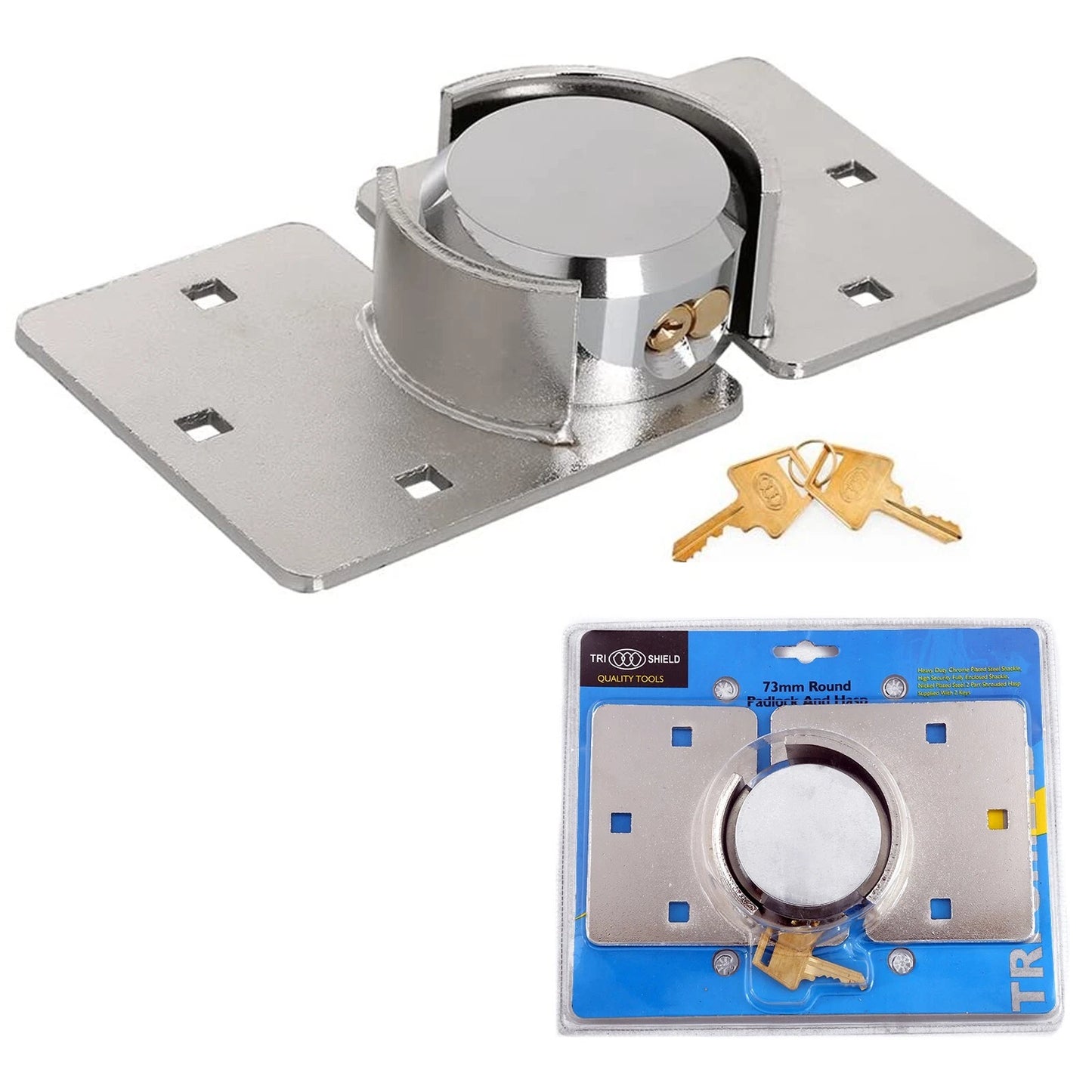 Heavy duty 73mm van lock and hasp padlock security set for shed gate garage and vehicle protection-1