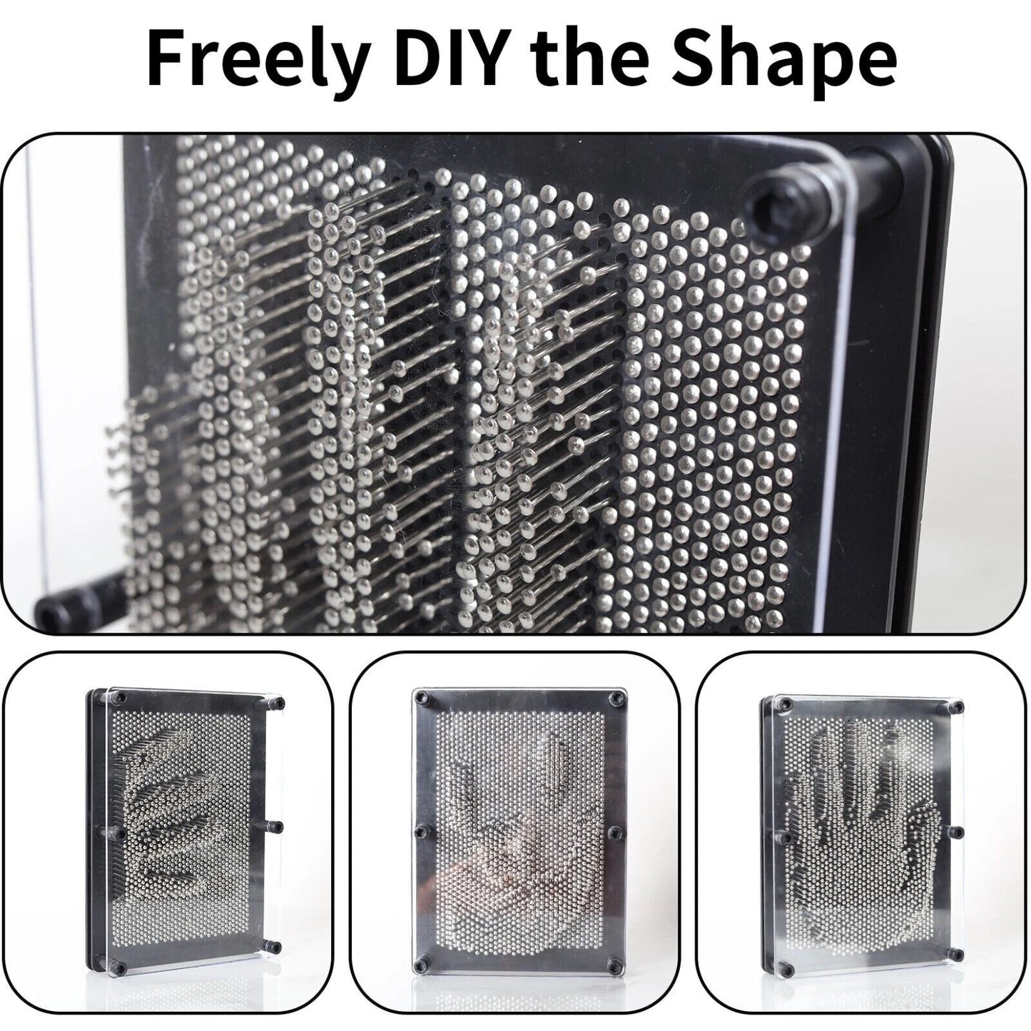 3D metal pin art impression toy desk gadget frame for creative shapes stress relief and office decoration-3