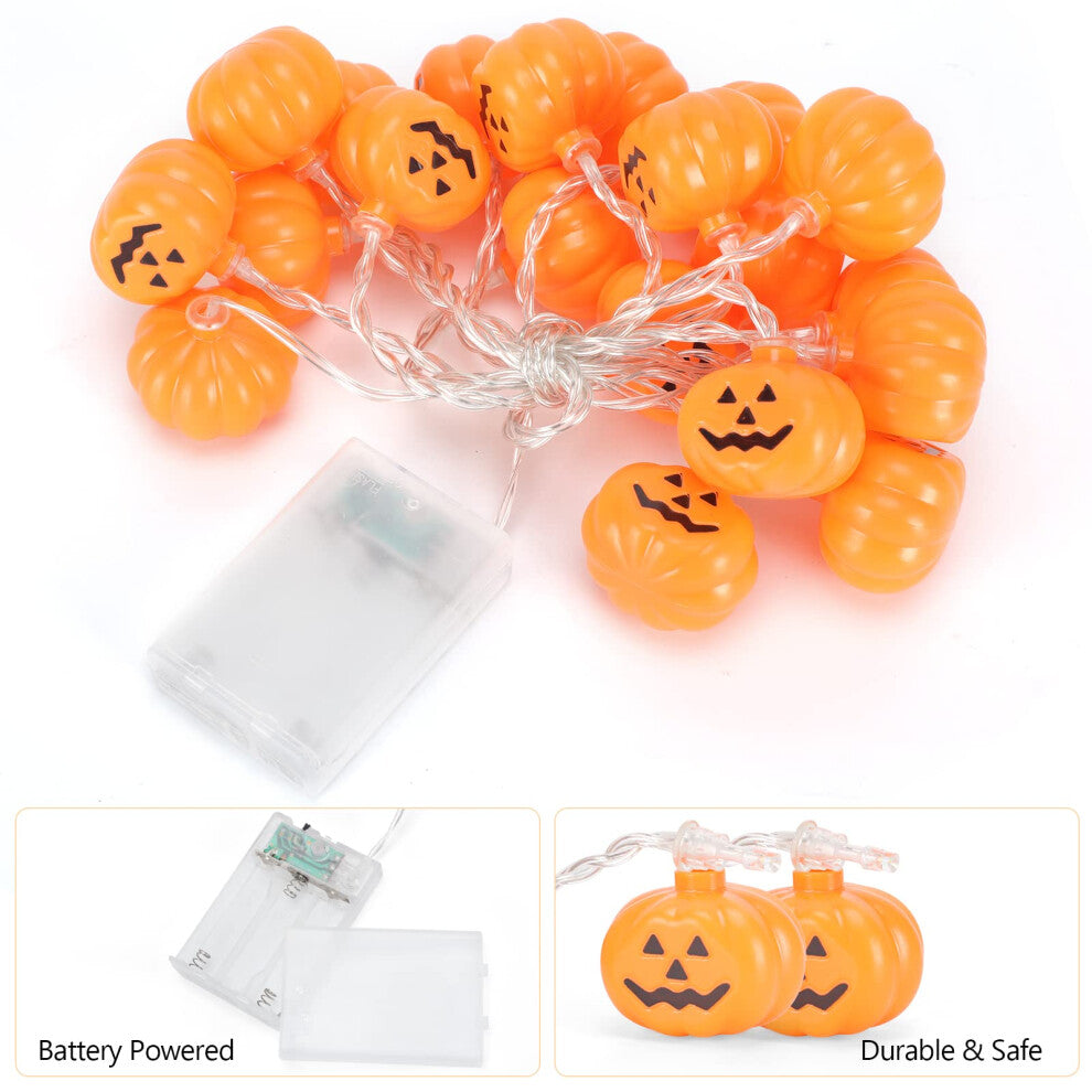 Roxemire Halloween Pumpkin String Lights 3 Metres 20 Pieces for Room Garden Decoration, 2 Modes Halloween Decoration Lights for Indoor Outdoor Decor