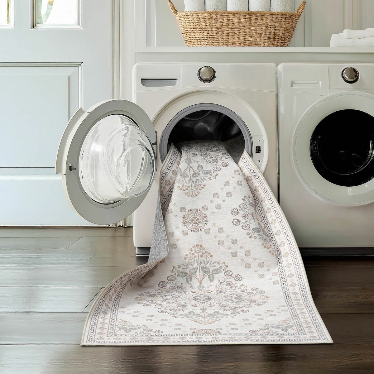 Wyatt and Ash washable chenille runner and rug, view 5