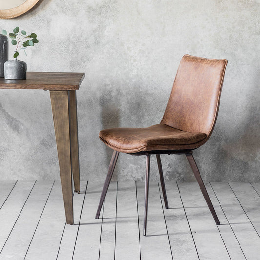 Gallery Hinks brown faux leather dining chairs, pack of 2