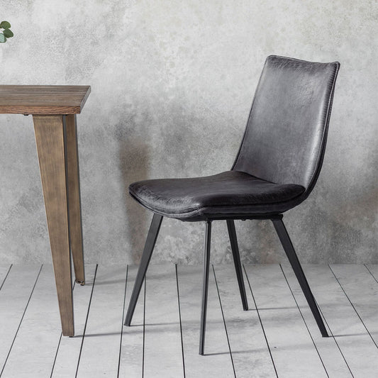 Gallery Hinks grey faux leather dining chair, pack of 2