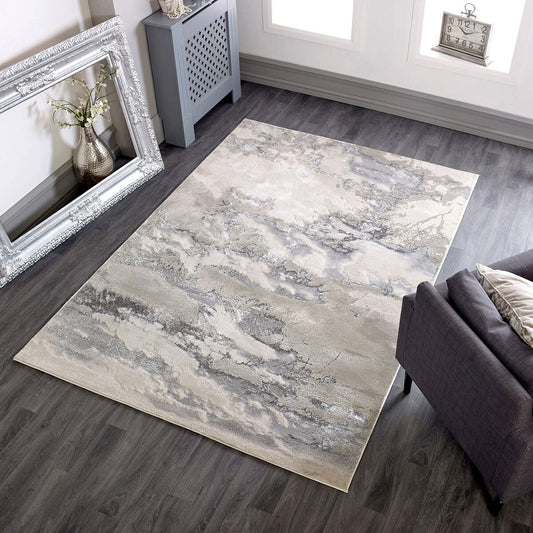 Asiatic Aurora cloud metallic abstract rug, 200 x 290 cm
