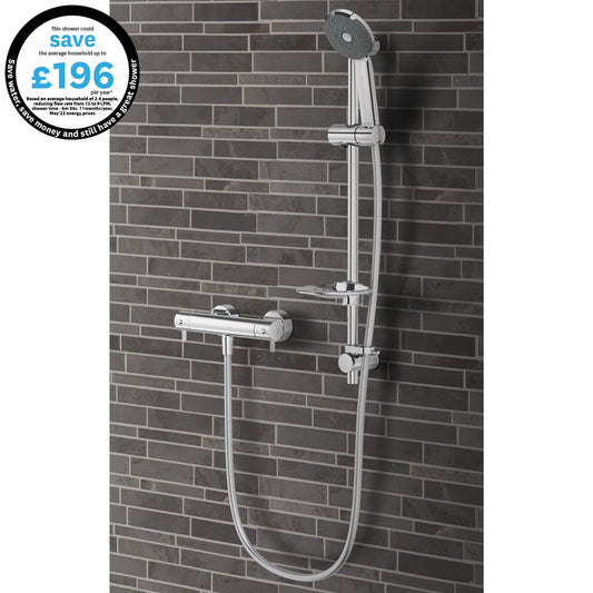 Methven Kiri Satinjet Cool to Touch chrome bar shower KCTS