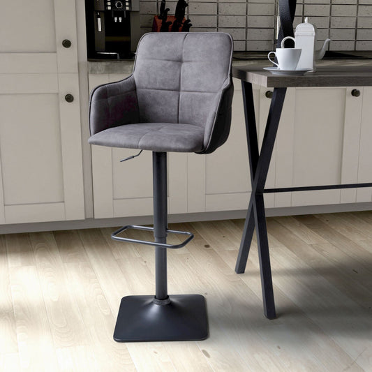 Shankar Orion light grey fabric adjustable bar stool, pack of 2