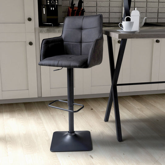 Shankar Orion dark grey fabric adjustable bar stool, pack of 2