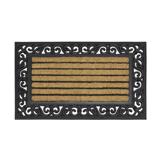 JVL Karina Tuffscrape heavy duty rubber and coir door mat, 45 x 75 cm