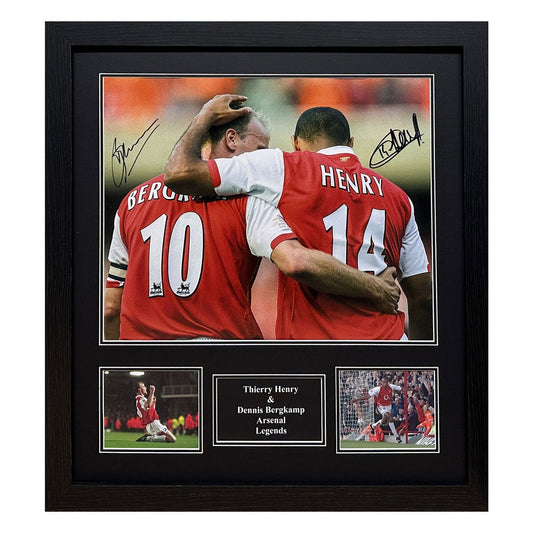 Thierry Henry and Dennis Bergkamp signed and framed Arsenal photograph