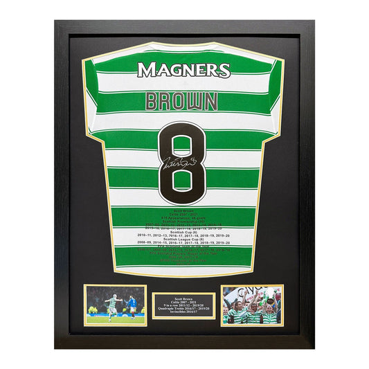 Allstarsignings Scott Brown signed framed Celtic 2021/22 shirt 86 x 66 cm