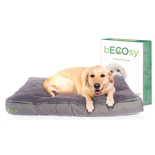 bECOsy large waterproof orthopaedic pet bed 107 x 71 cm grey