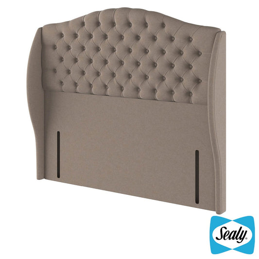 Sealy Richmond full height fabric headboard latte