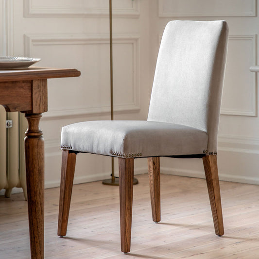 Gallery Highgrove grey velvet dining chairs, set of 2