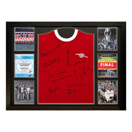 Allstarsignings Arsenal 1971 Double Winners signed framed football shirt