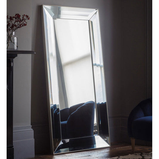 Gallery Ferrara Silver Bevelled Leaner Mirror, 91 x 182 cm