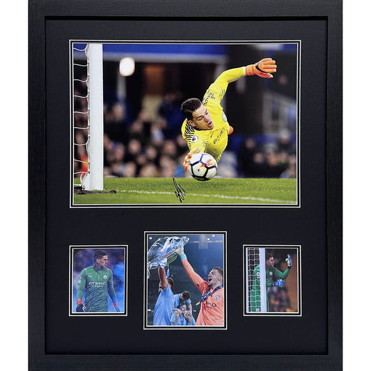 Allstarsignings Ederson signed framed Manchester City photograph, 55 x 66 cm
