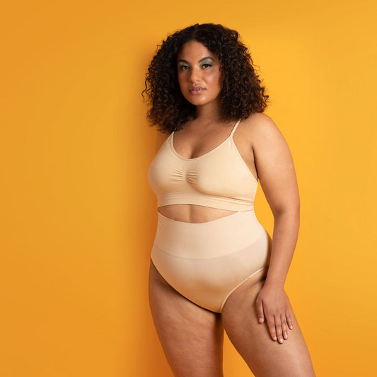 Evenlina Sculpting light compression shapewear bralette in almond