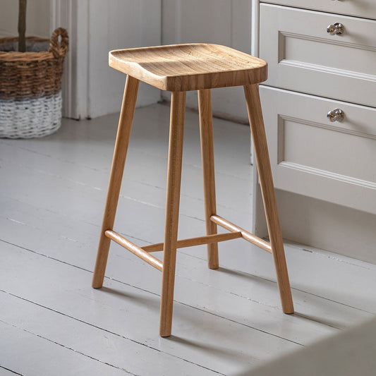 Gallery Tonto solid oak counter height bar stool natural finish