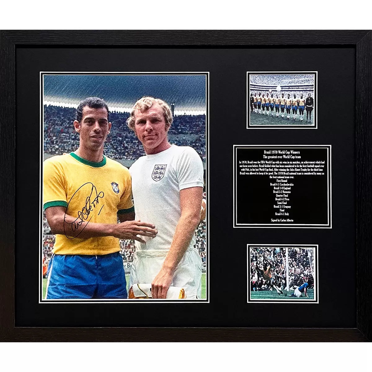Carlos Alberto & Bobby Moore Signed 1970 World Cup Photo | Rare Memorabilia