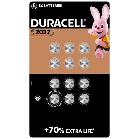 Duracell Specialty 2032 3V Lithium Coin Battery, 12 pack