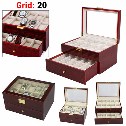 Wooden Watch Storage Box | Jewelry Collection Organizer | Display Case Gift Holder